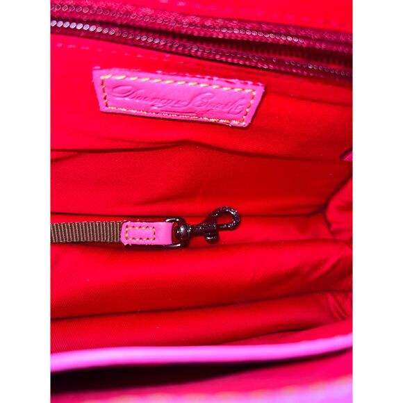 Dooney & Bourke Florentine Leather Binocular Bag baby pink crossbody purse - Picture 9 of 12